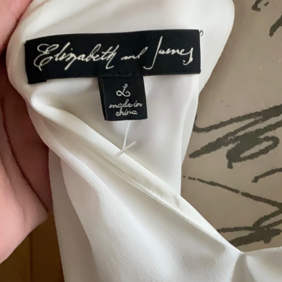 Elizabeth and James, lined flowing white silk halter neck, sleeveless top. L - Picture 6 of 13